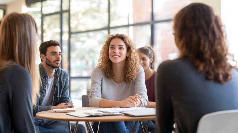 Student die studeert en schrijft